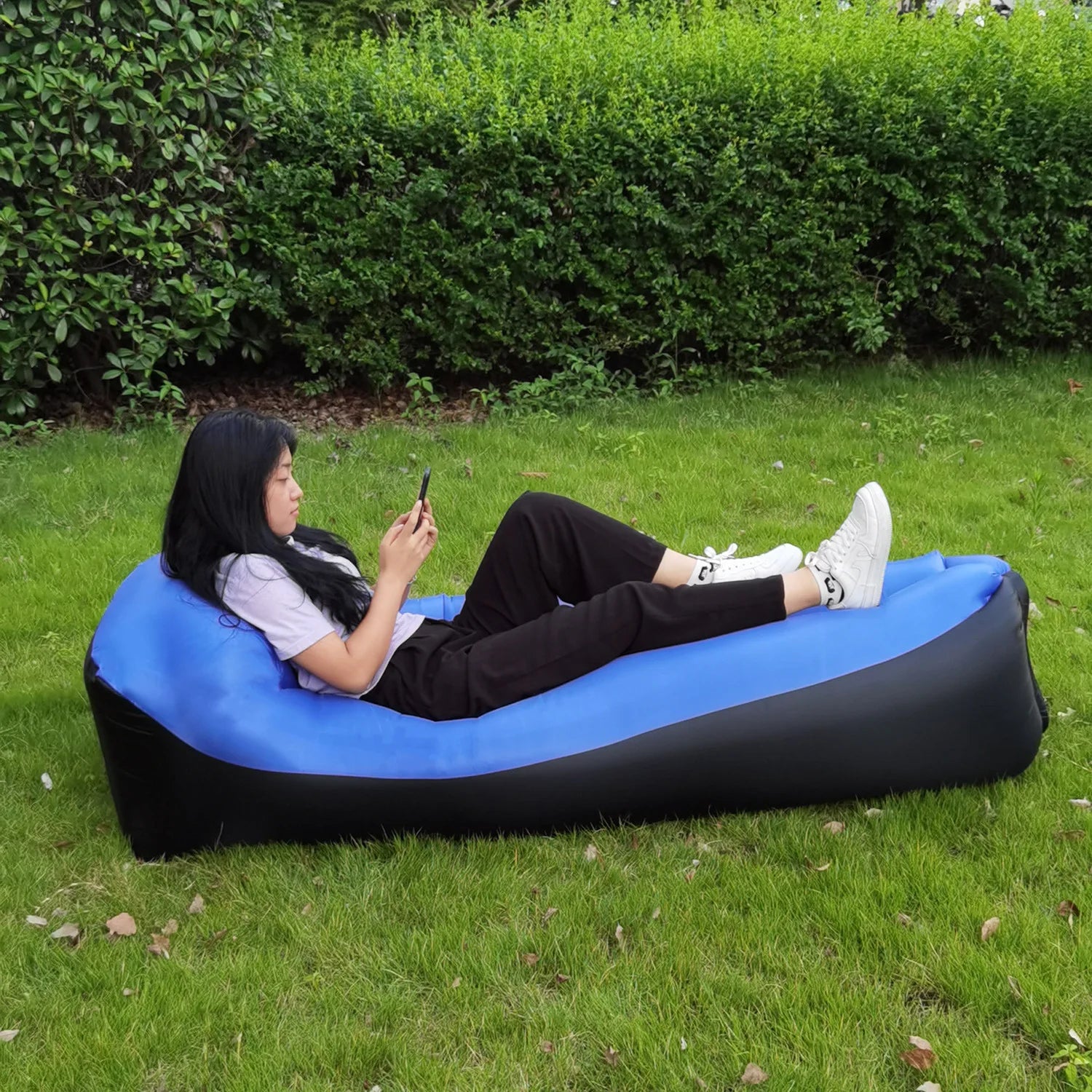 JAYA Wholesale Indoor/outdoor Adult Kids Oxford Cloth Bedroom Furniture Portable Double Seat Air Inflatable Lazy Sofa