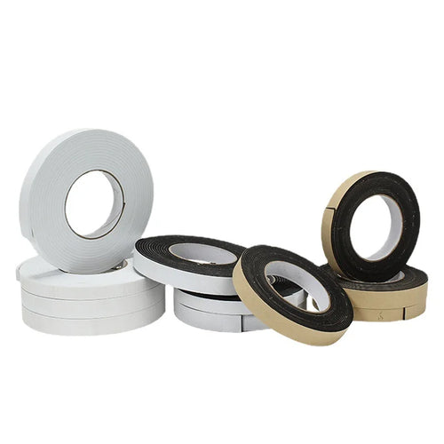 0.5mm 0.8mm 1mm 1.5mm 2mm 3mm 4mm 5mm 6mm Black Color Paper Liner Acoustic Foam Tape for Window Door Soundproof Shock Absorption