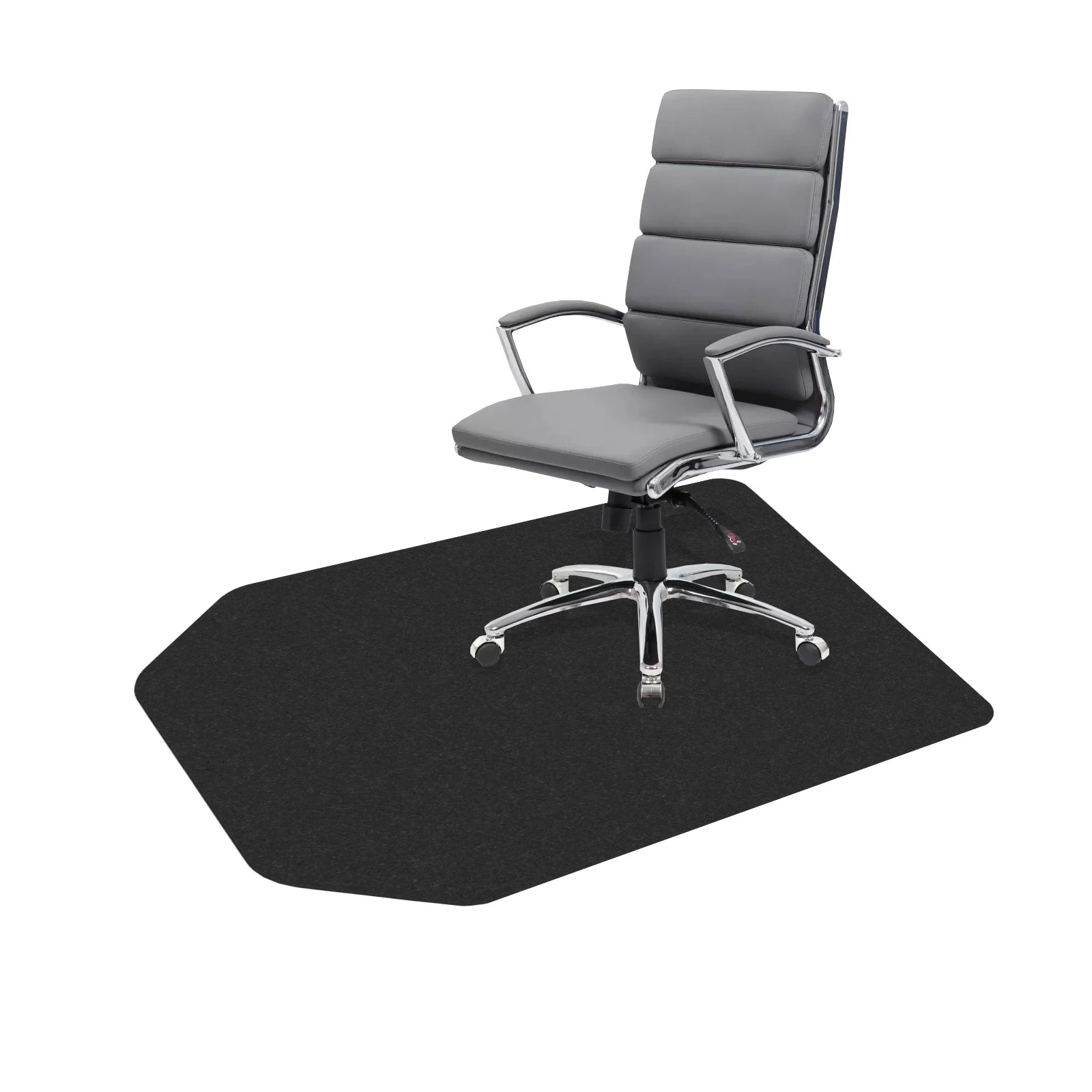 Black Polyester Office Chair Mat for Hardwood Floor