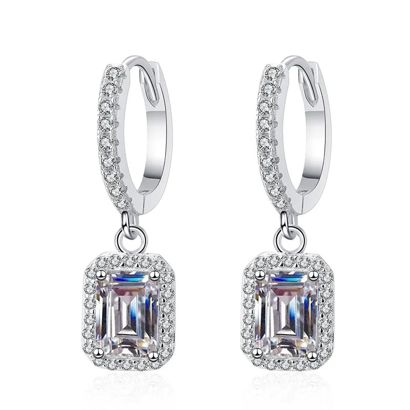S925 Sterling Silver Moissanite Earrings Elegant and Luxurious  Earrings