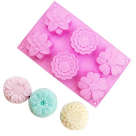 High Quality 6-Hole Flower Shape Silicone Mold Non-Stick Disposable Cake Baking Tools for Home Use Flexible
