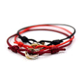 Couple Lucky Red Three-Ring Silicone for Bracelet for Male and Female Friends Hand Woven Color Ribbon Bangles