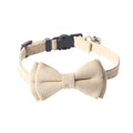 New Design Adjustable Pet Collar Solid Color Bow Collar Cat Neck Collar With Bell