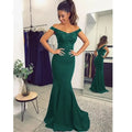 Navy Emerald Guests Bridesmaid Dress Beaded Lace Off Shoulder Mermaid Evening Green Prom Dress Maid of Honor Gowns MB528