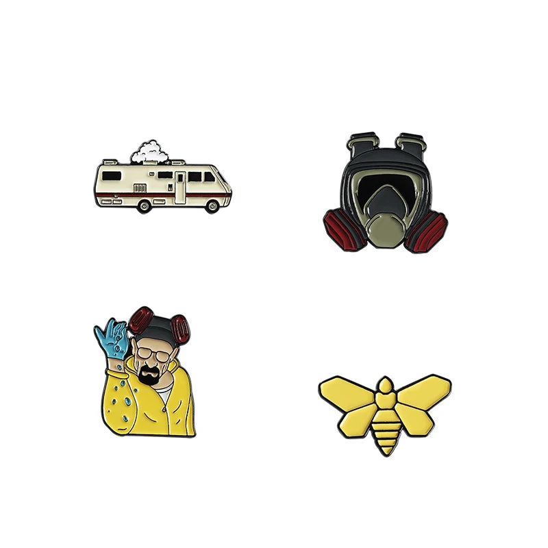 2021 New Design Breaking Bad Custom Plated Hard Enamel Anime Lapel Pins for Men