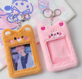 Cartoon Plush ID Card Holder Kpop PVC Photo Plush Card Holders Keychain