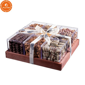 Premium Individual Chocolate Dry Fruit Gift Wood Tray Candy Acrylic Boxes