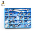 Optical Eyeglass  Repair Kit Replacement Nose Pads Screw Driver Screwdriver Stainless Steel Screws Kit with Plastic Box