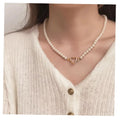 Vintage Pearl Heart Necklace for Party Jewelry Accessories