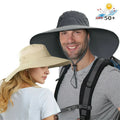 Men Women Large Wide Brim Sun Hat Breathable Bucket Hat Summer Hiking Fishing UV Protection