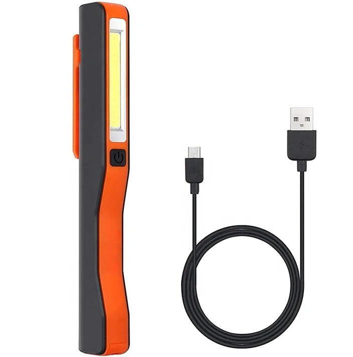 Dual-Function Rechargeable LED COB Work Pen Light Pocket-Sized Inspection Lamp IP44 Waterproof 6000K Daylight for USB Work