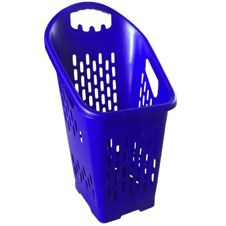 Supermarket Pull Handle Shopping Trolley Plastic Baskets for Mall Usage