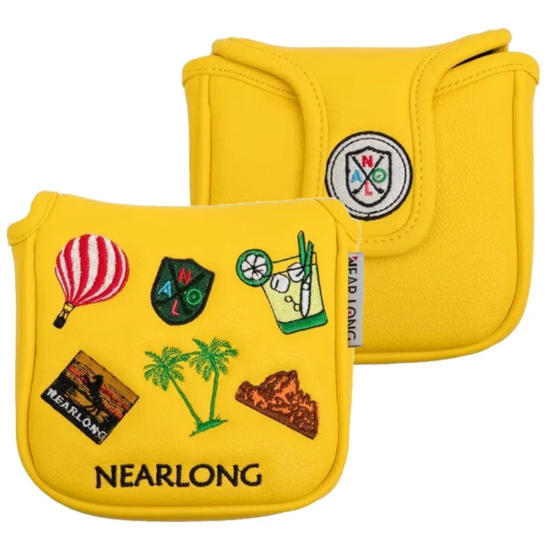 Custom Golf Putter Cover with Embroidery Logo Square Magnetic Mallet Design Golf Club Covers Headcover  Golf Driver Head Cover