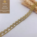Handmade Clothing Accessories Gold Thread Lace Side Skirt Edge with Small Bar Code 1CM for Shoes and Bags