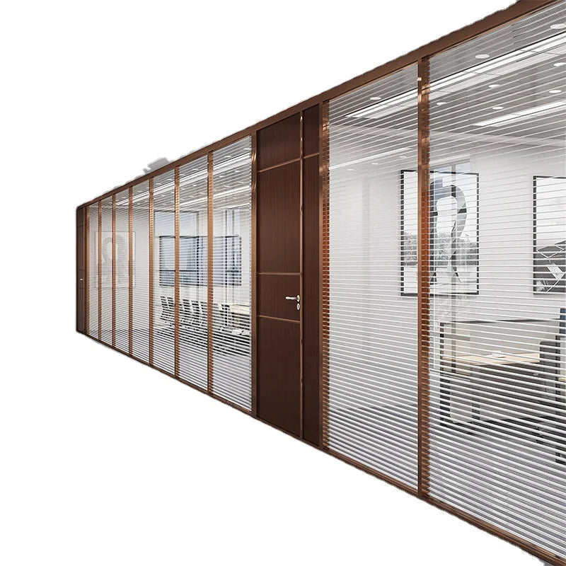 Ebunge Modern Modular Double Aluminium Tempered Glass Acoustic Office Partition Wall for Home Office Gym Hospital & School