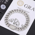 Custom Logo Jewelry Maker 12mm 925 Sterling Silver VVS Moissanite Diamond Iced Out Cuban Link Bracelet
