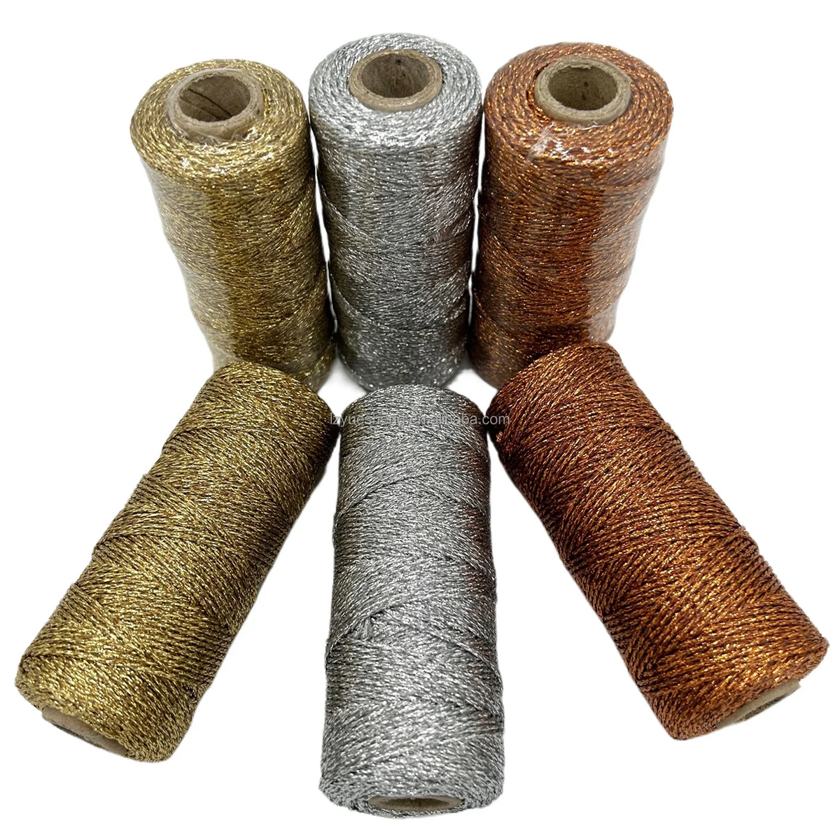 100yds*2mm PET Material Metallic Baker Twine Striped Golden Gold Cotton Twine