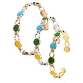 Wholesale Stainless Steel Cuff Bangle Bracelet Jewelry Women's Enamel Colors and Zircon Charm Beads Paved