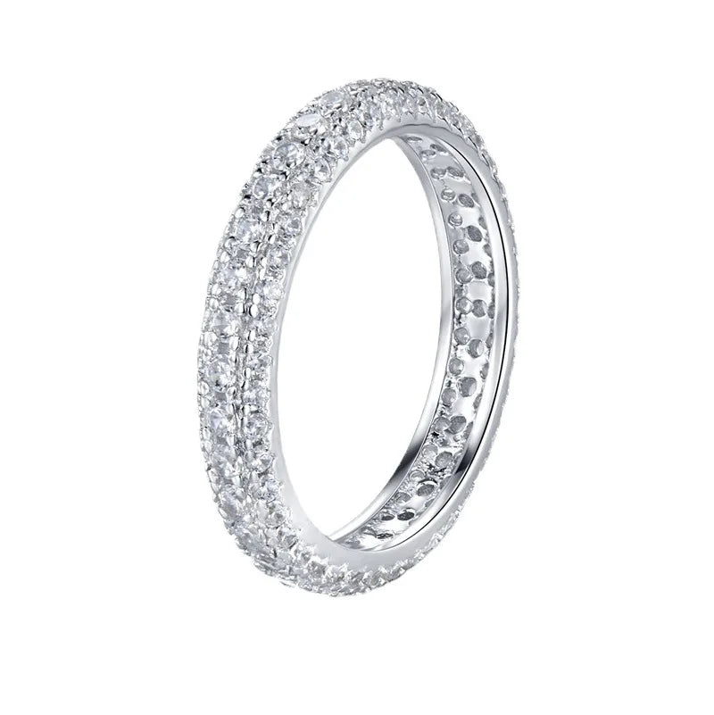 Custom Jewelry Factory 925 Silver Zircon Full Diamond Ring