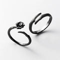 Vintage Black Rose Couple Ring Men Women Wholesale Adjustable Couple Ring Wedding Finger Jewelry Rose Couple Ring