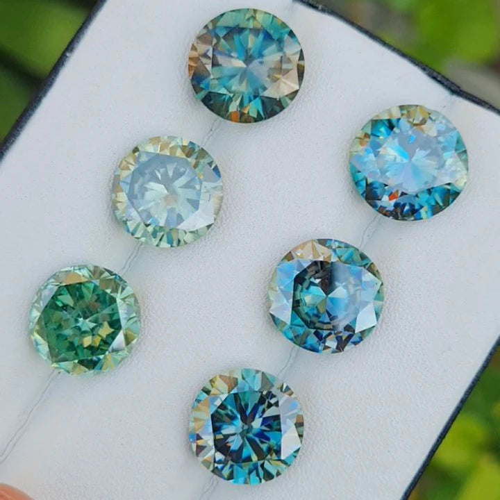 Factory Wholesale Pass Diamond Tester Ice Out VVS Moissanite Blue Color Loose Moissanite Stone Round Drilliant Cut Fine Jewelry
