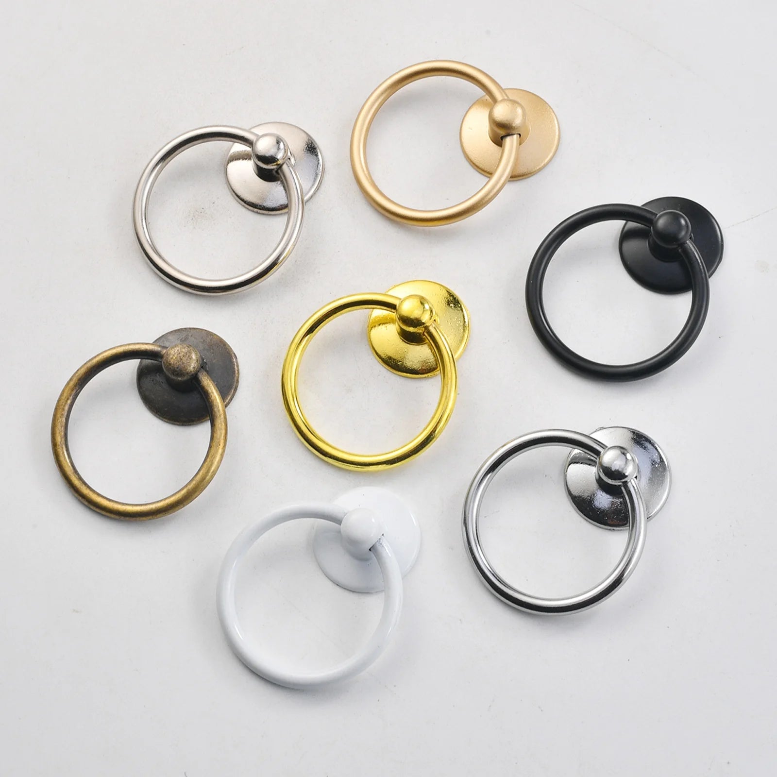 European Round Single-hole Cabinet Door Drawer Handle Minimalist Eco-Friendly Durable Bedroom Hotel Warehouse Easy Installation