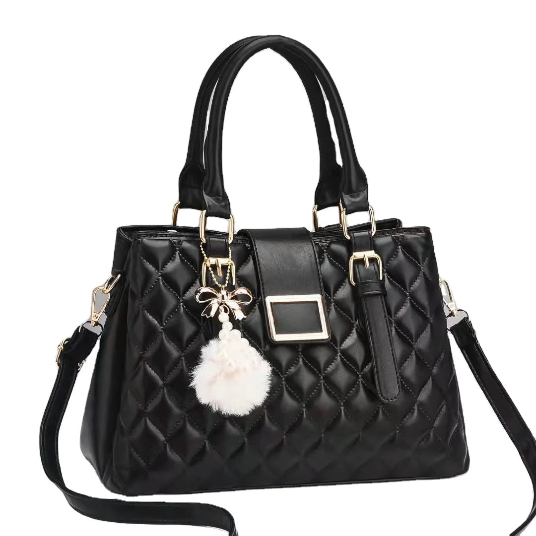 2022 New Large Geometric Pattern Cross-Body Bag for Women Solid Color Leather Shoulder Bag Open Commuting Fashion Accessories