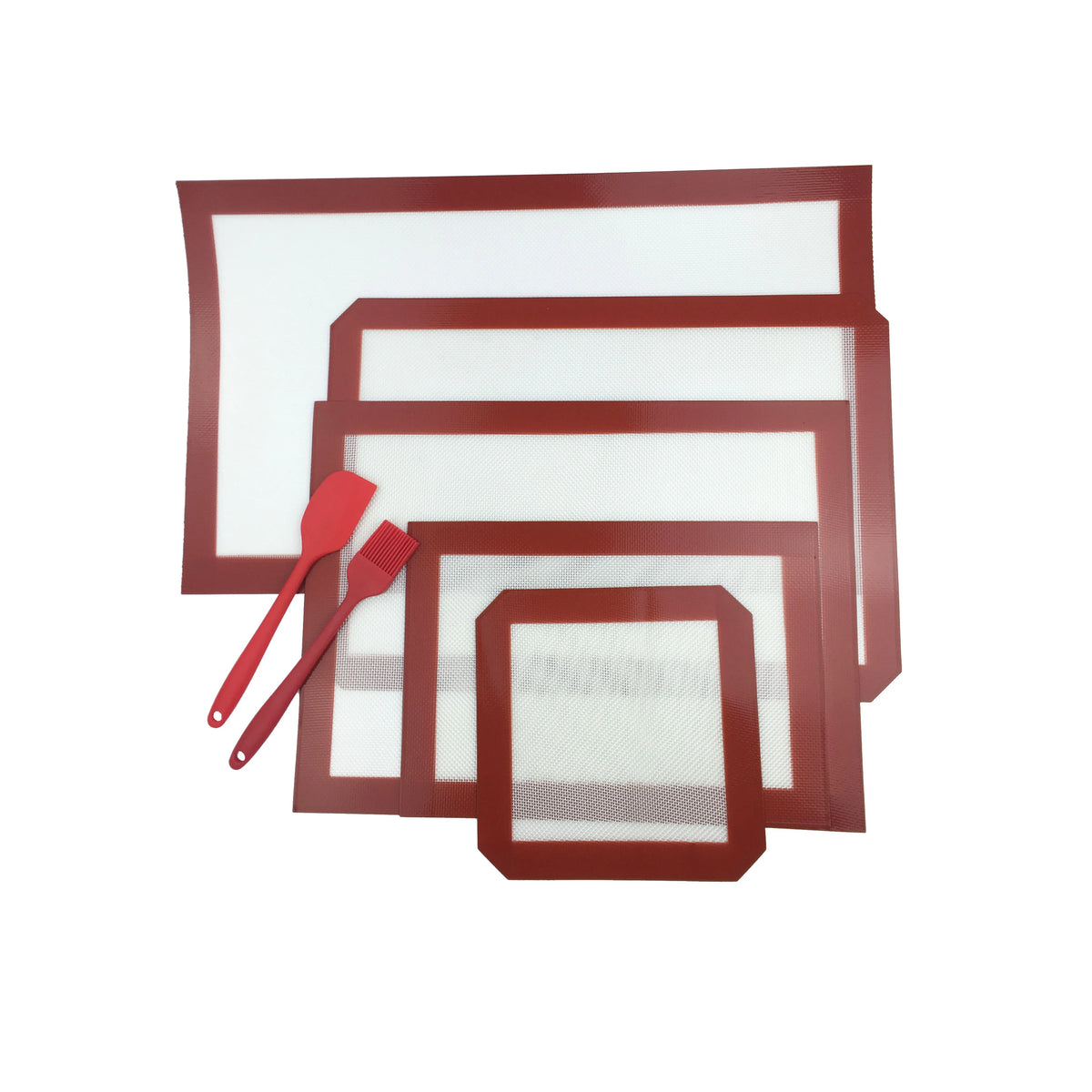 Manufacture Silicone Baking Mats Liner Sheet Set Rectangle Non-Stick Fiberglass Bakeware Tools for Food Cooking Packed Premium