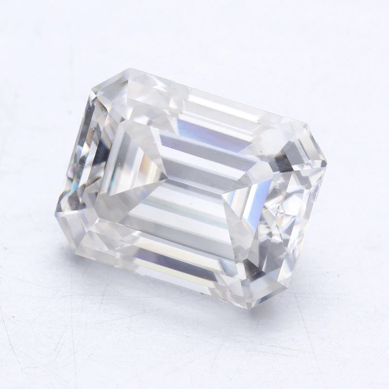 Starsgem Loose Gemstones Moissanite DEF GH White Color Emerald Cut  Synthetic Moissanite Diamond