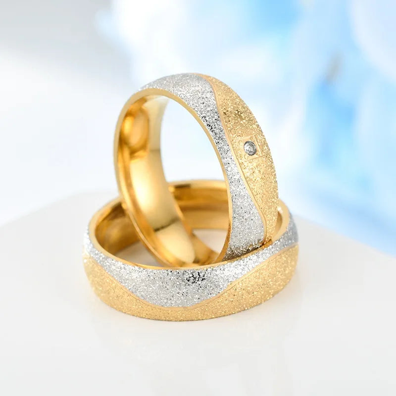 Wholesale Low Price Ladies Bulk Fashion Couple Wedding Rings Stainless Steel Zircon Mens for Engagement Jewelry