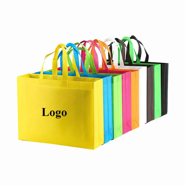 Custom Logo Non-Woven Shopping Bags Eco-Friendly Reusable Grocery Totes Wholesale Durable TNT PP Bags