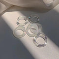 Fashion Clear Transparent Geometric Round Resin Band Ring Summer Colorful Milk White Geometric Resin Acrylic Finger Ring