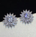 CAOSHI New Luxury Flower Earrings for Women Stud Earring New Hot Sell Trendy Super Shiny Zircon Flower Earrings 925 Coating