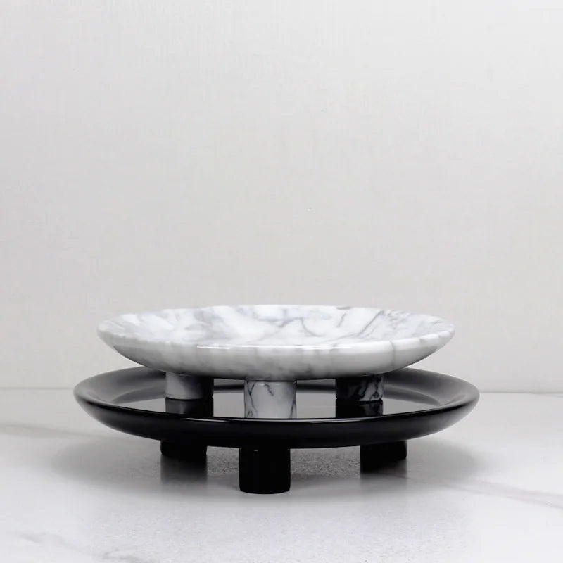 HZX Marble Tray Home Decoration Viola Marble Tray Oval Small Marble Tray for Bathroom