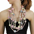 HANSIDON Bohemian Multilayer Wood Beads Chain Multicolor Handmade Long Necklace  Hawaii for Women Fashion Jewelry Accessory
