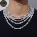 Read Shipping Hip Hop Jewelry 8mm Diamond Gold Plated Necklace Iced Out Zircon Cuban Link Chain for Men Women