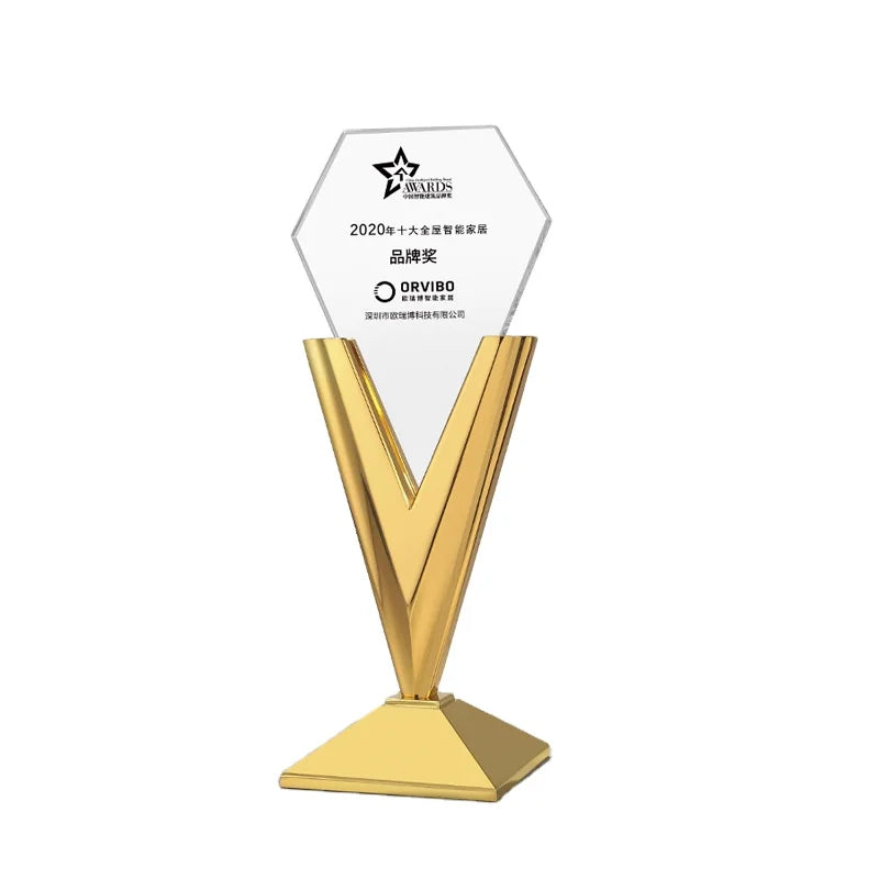 New Style High Grade Metal Crystal Trophy Souvenir Personalized Crystal Trophy Customized Sports Award