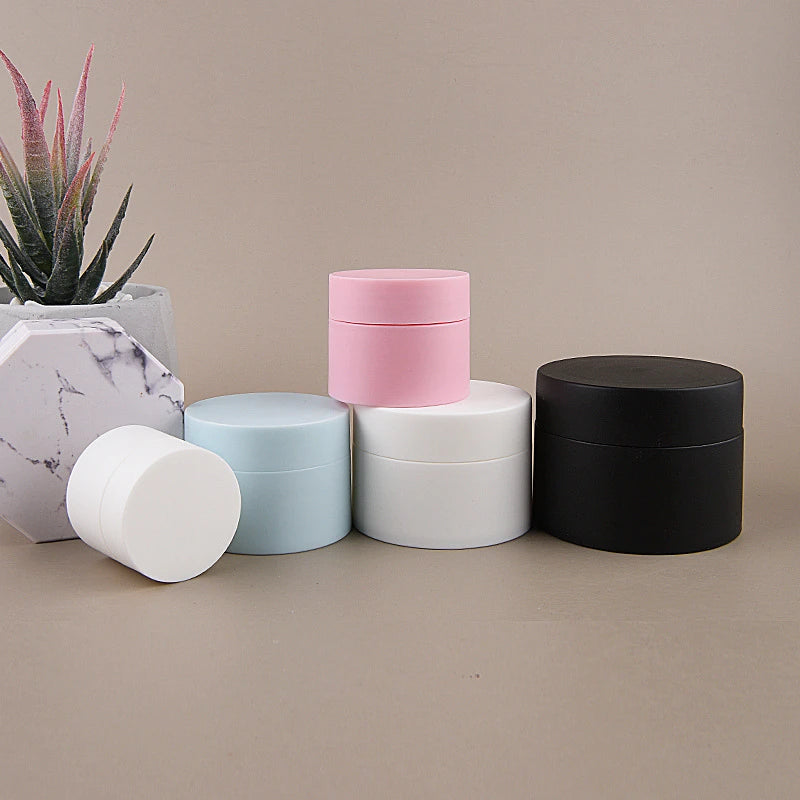 Wholesale Custom White Black pink Round Jars pp Plastic Cosmetic Cream Jar