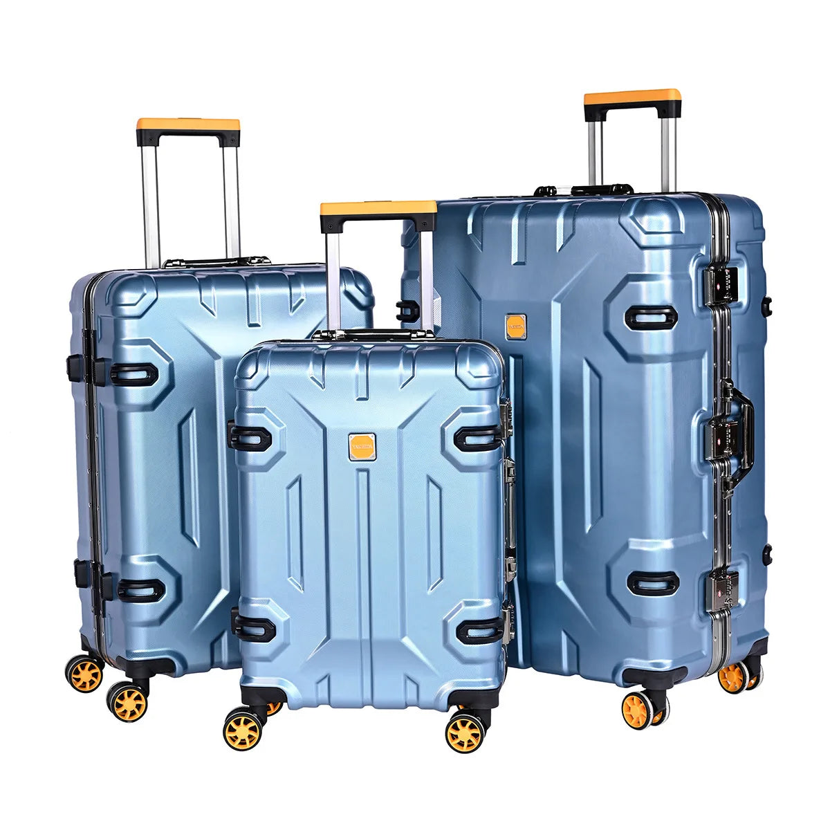 Wholesale Travel Suitcase High Quality Aluminium Frame Spinner Custom Zipper Carry Luggage  Suitcase Set