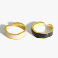 1232 Wholesale Trendy Enamel Rings 925 Sterling Silver Jewelry Irregular Rhodium Gold Jewelry for Women