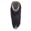 Stock Q6 16" Natural Straight Human Hair Toupee and Topper for Women