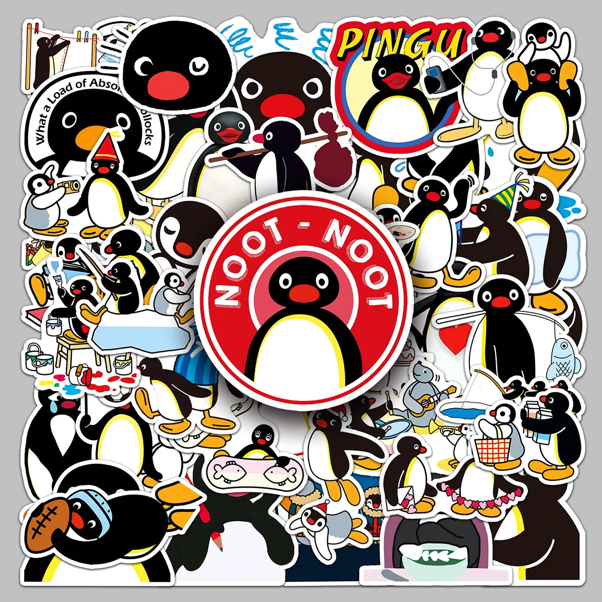 50PCS Factory Hot Selling Decorative Stickers Custom Printed Cartoon Cute Waterproof Kawaii Pingu Stickers