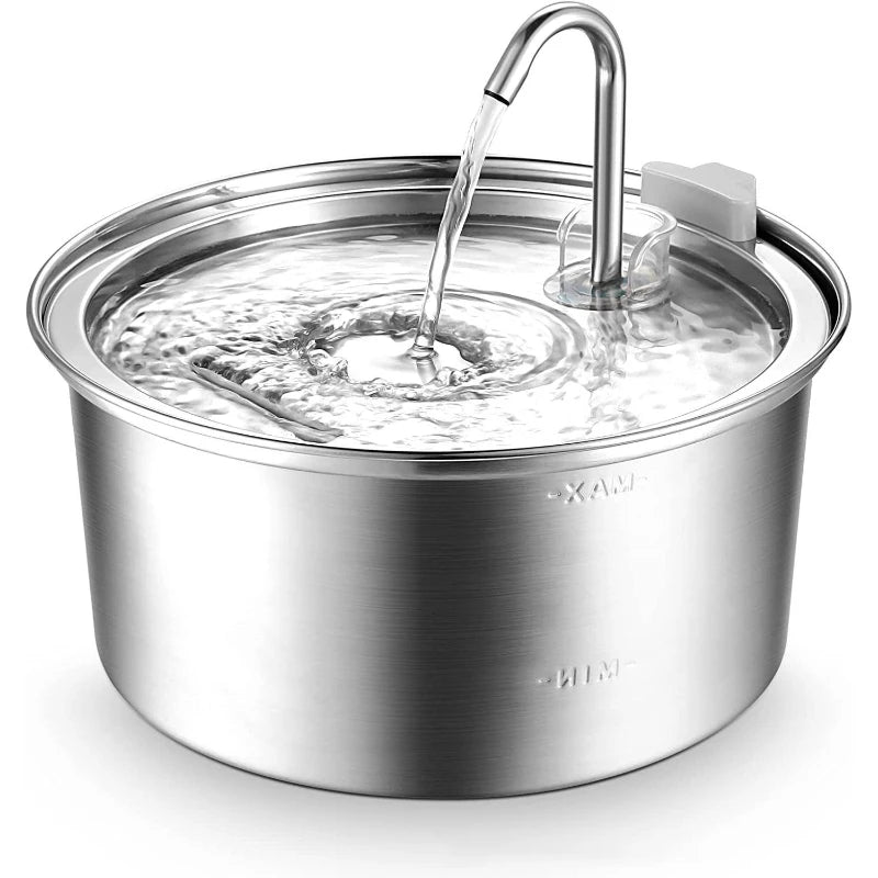 2024 Stainless Steel Cat Water Fountain 3.2LPet Water Dispenser Automatic Cat Fountain USB Charging Cat Products