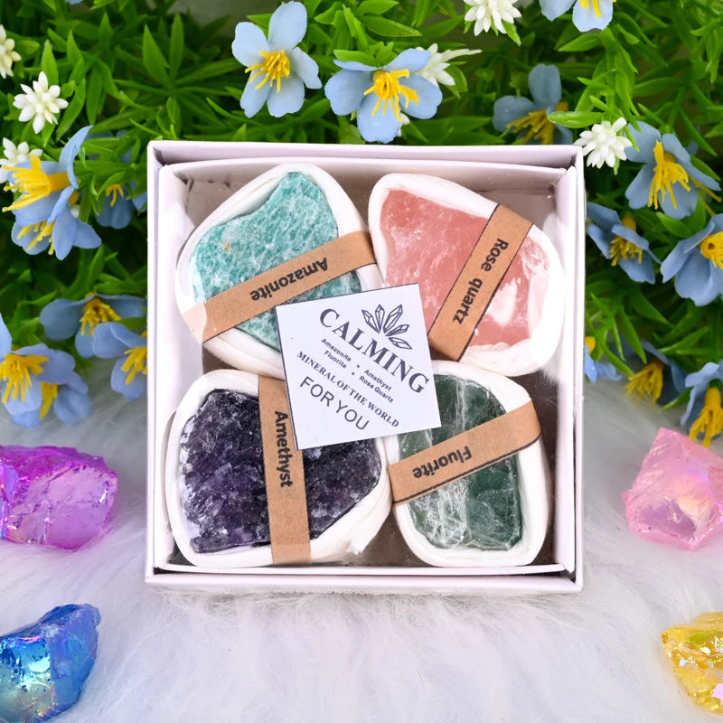 Natural Crystal Raw Stone Healing Stones Gift Box for Decoration
