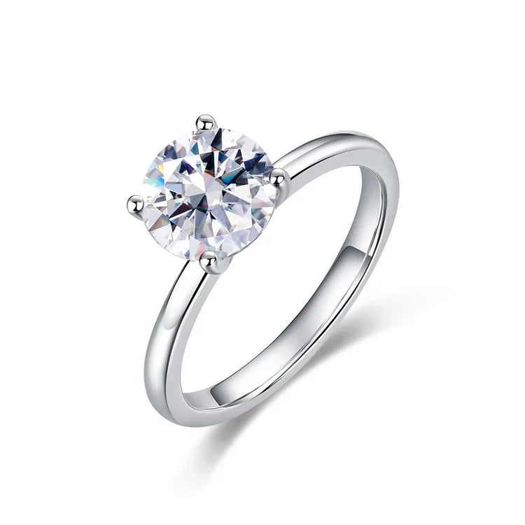 Wedding Band 925 Sterling Silver Rings Elegant GRA 8mm Moissanite Diamond Ring Engagement for Women
