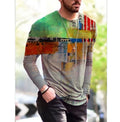 Foreign Trade New Men's Loose Round Neck T-shirt Youth Underlay Fashion Long Sleeve T-shirt