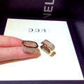 CLBX Women's Advanced Light Luxury Geometric Earrings New Fashion Super Sparkling Zirconium Ornaments Wood Leather Metal