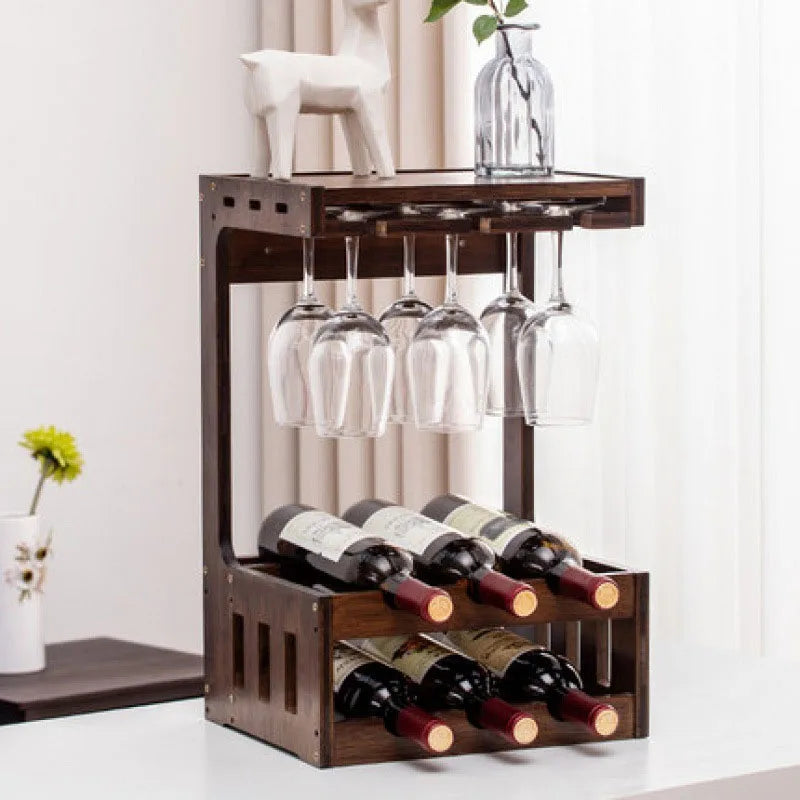 Modern Outdoor Wine Rack Home Furniture Wooden and Steel Display for Liquor Wine & Bar for Store or Home Use