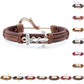 Manufacturer Anchor Bracelets Antique Silver Brass Gold Black Anchor Charm Genuine Leather Wrap Bracelet