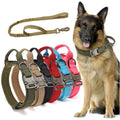 Adjustable Pet Dog Tactical Collar and Leash Set RIBBONS Solid Factory Wholesale High Quality Nylon Dog Training Vest